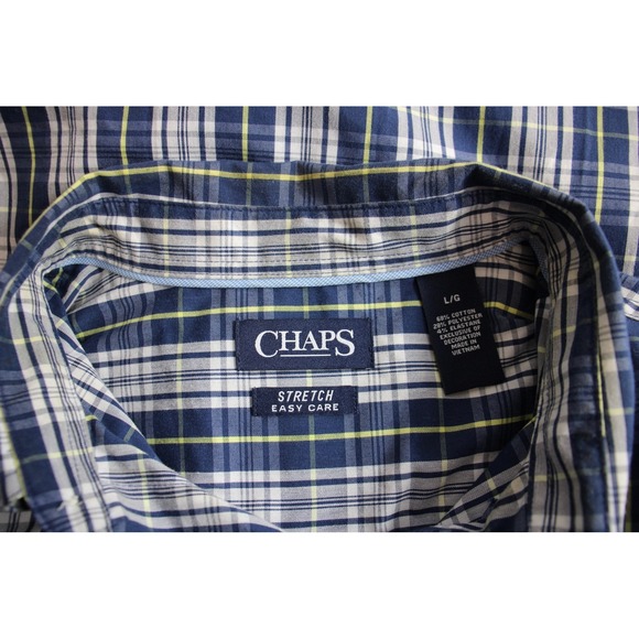 Chaps Men's L/G Long Sleeve Plaid Button Down Stretch Easy Care Shirt - Picture 4 of 4
